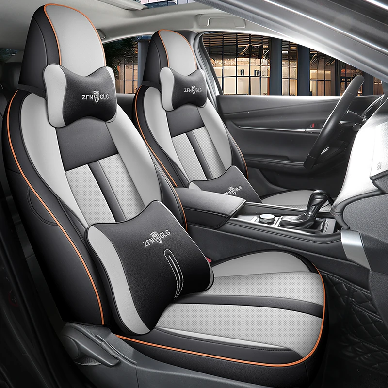 Фото Премиум-чехлы на сиденья автомобиля, изготовленные на заказ, для Mazda 3 Axela 2020-2025, защитные чехлы на сиденья, кожаные накладки, автомобильные аксессуары. №4