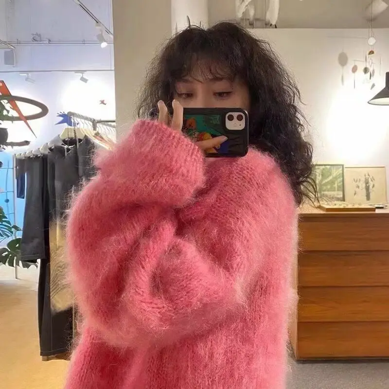 Свитер женский зимний в стиле хиппи свободного покроя