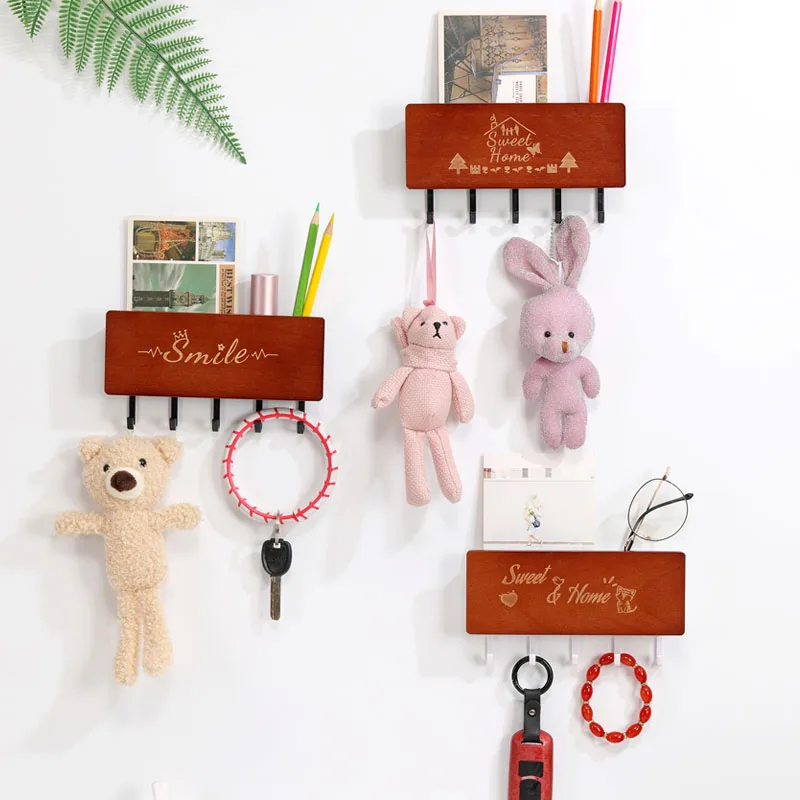 

Современный резной крючок для хранения, вешалка, вешалка для пальто, держатель для ключей, настенная полка, коробка для ключей, домашние аксессуары, милый Декор для комнаты