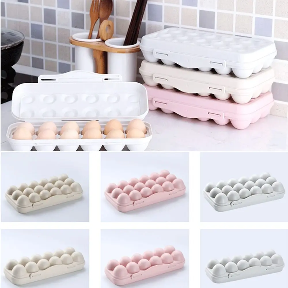 

Portable 12/18 Grids Kitchen Accessory Fridge Food Eggs Box Egg Holder Tray Refrigerator Organizer Egg Storage Box
