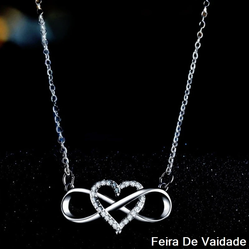 Модное романтическое ожерелье цвета розового золота и серебра с фианитом |