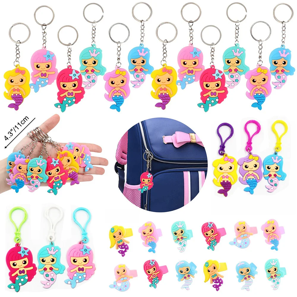 

Mermaid Keychain PVC Keyring Kids Mermaid Themed Party Favor Pinata Stuffers Goodie Bags for Kids Girls Souvenirs Birthday Gift