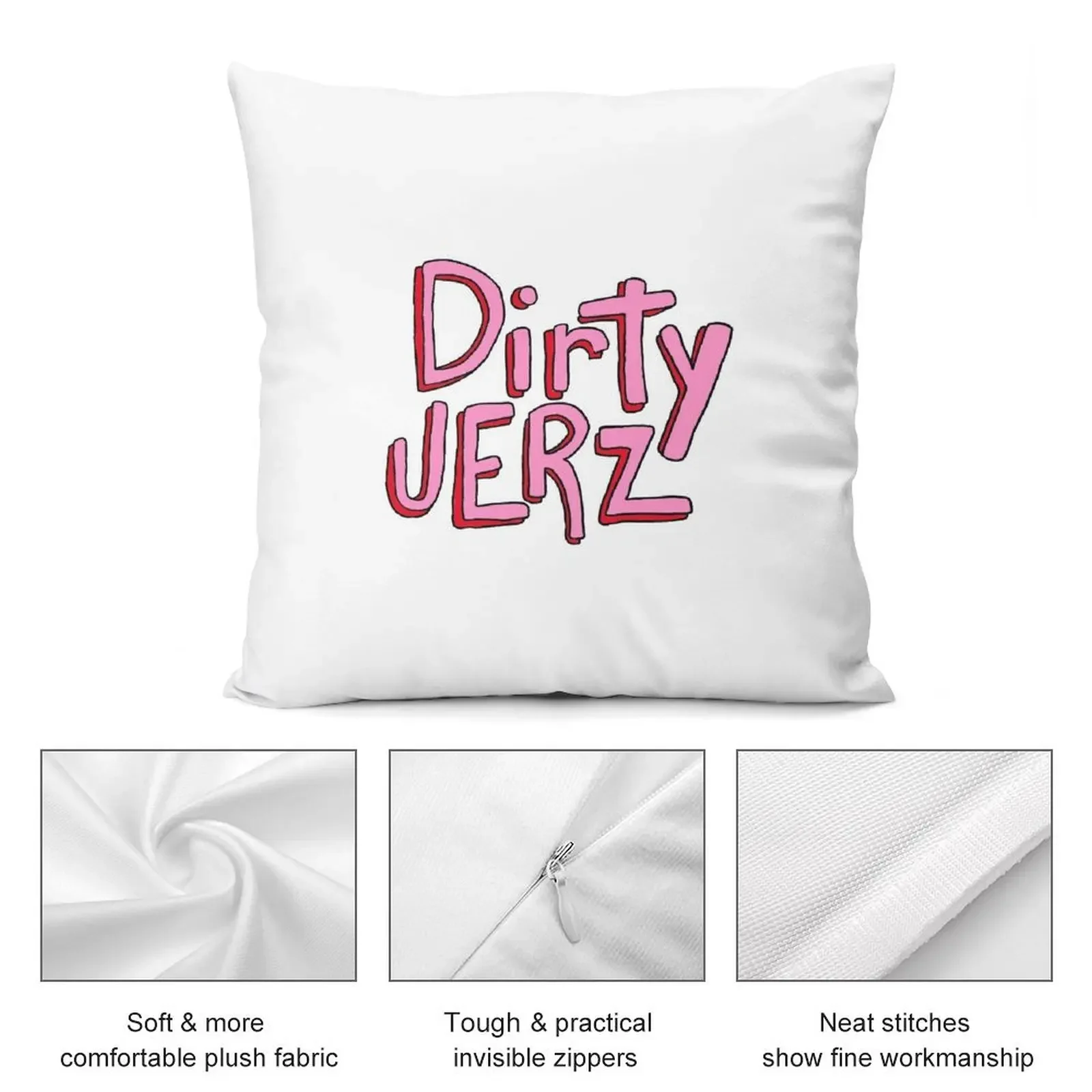 Розовая декоративная подушка Dirty Jerz