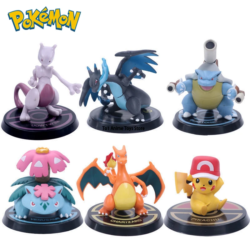 S Mewtwo Pikachu Toy Base Charizard Blastoise Venusaur Pvc Model Toys For Children Gift