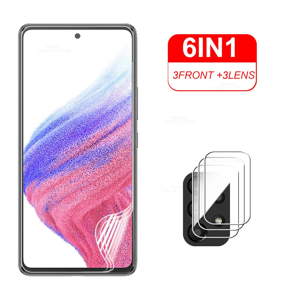 

6IN1 Screen Protector Camera For Samsung a53 a73 a13 a23 a03 a33 a12 a52 a32 a72 a02 s m12 m52 m32 Lens Protective Hydrogel Film