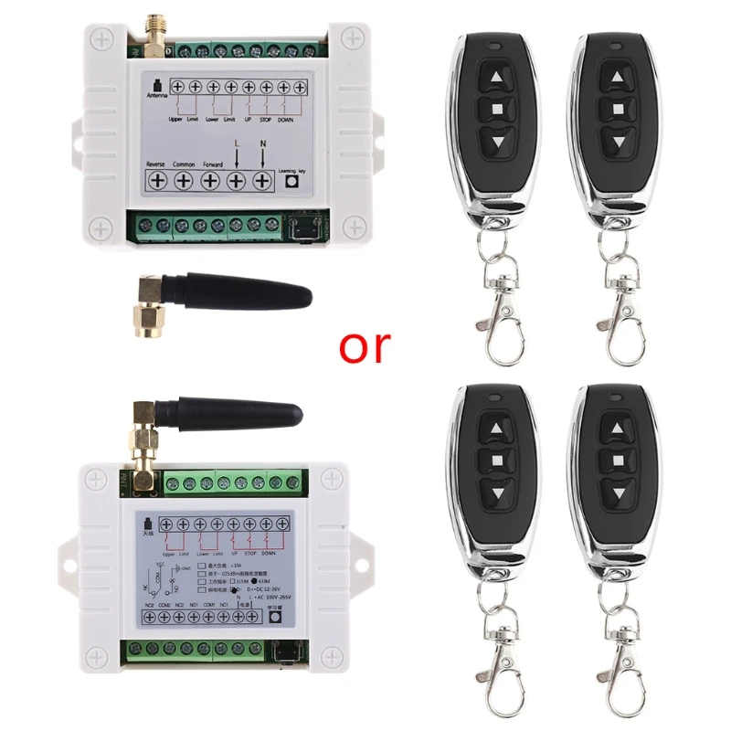 

RF Remote DC12V/24V/36/48V 3 Channel Universal Remote Control for Garage Door Motor Relay Receiver and Transmitter