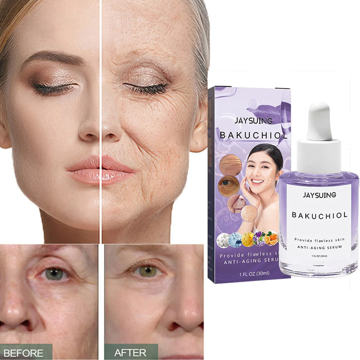 

Instant Wrinkle Remover Face Serum Lift Firm Anti-aging Fade Fine Lines Moisturizing Essence Whitening Brighten Repair Skin Care
