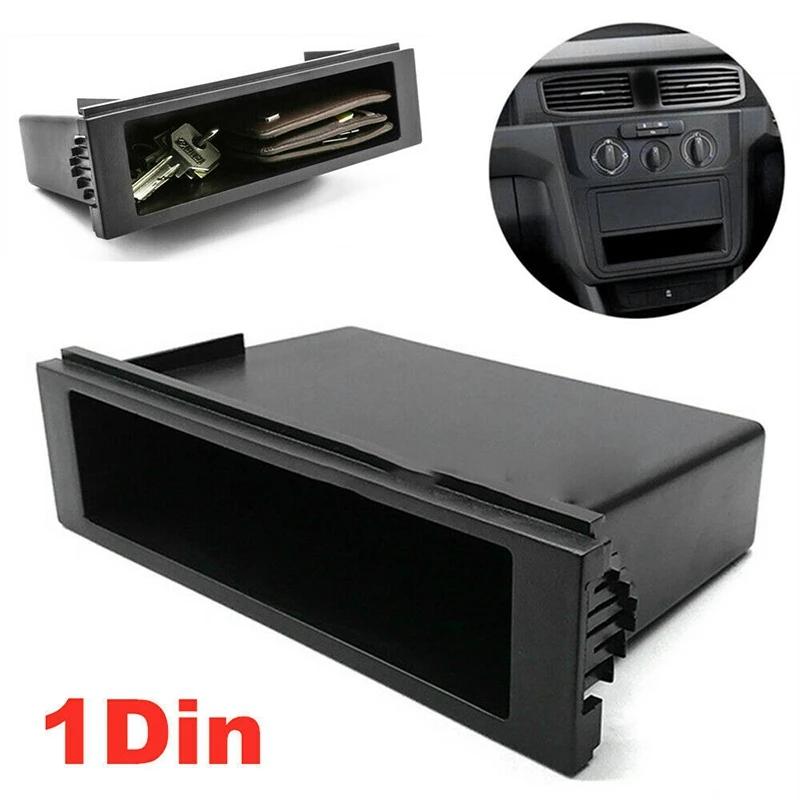 

Universal Car Double 1 Din Dash Cup Holder Storage Box Plastic For Stereo Radio