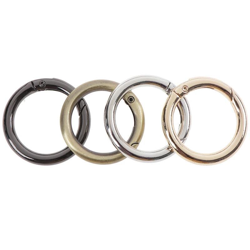 

5PCS Round Ring Circle Spring Snap For DIY Keyring Hook Bag Buckle Handbag Purse
