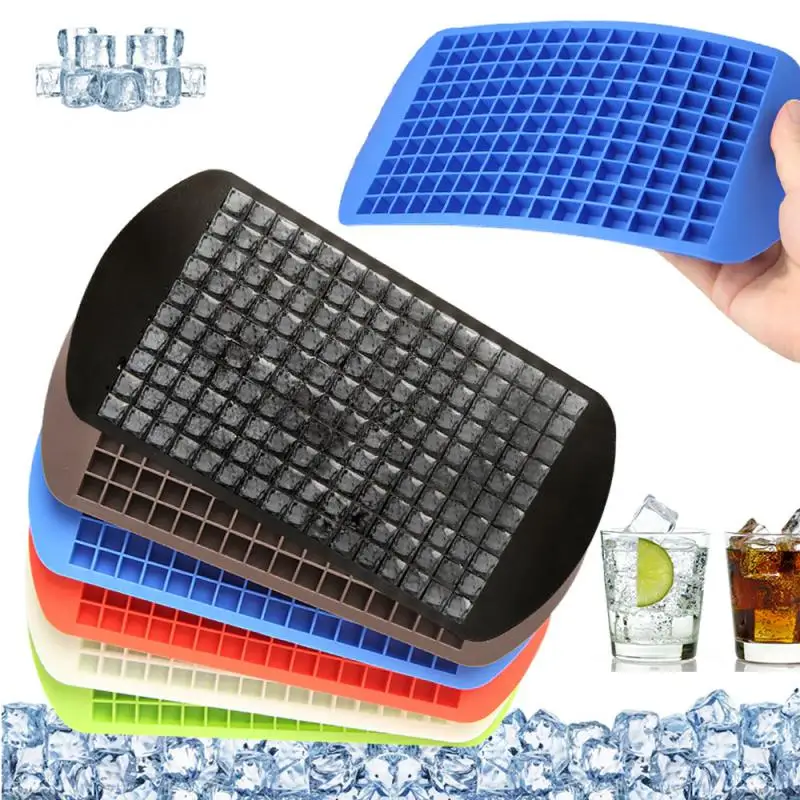 

160 Grid Mini Silicone Ice Tray Ice Cubes Foldable Ice Mold Ice Breaker Ice Grid Tray Small Square Mold Ice Maker Silicone Mold