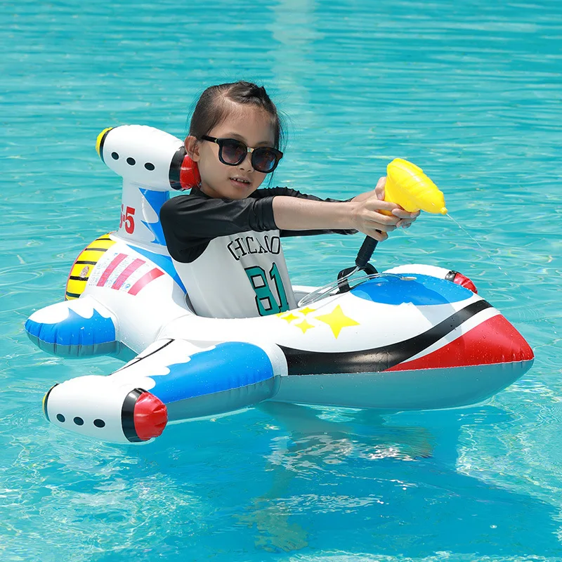 

1-6 Years Inflatable Children's Swimming Rings Inflatable Floats for Kids Water Gun Plane Swimming Rings