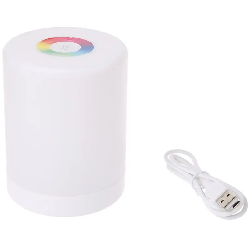 

LED Night Light, Smart Bedside Table Lamp, Touch Control, Dimmable, USB Rechargable, Portable, Color Changing RGB for Kids,