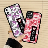 luxury guess camouflage pattern camo phone case silicone pctpu case for iphone 11 12 13 pro max 8 7 6 plus x se xr