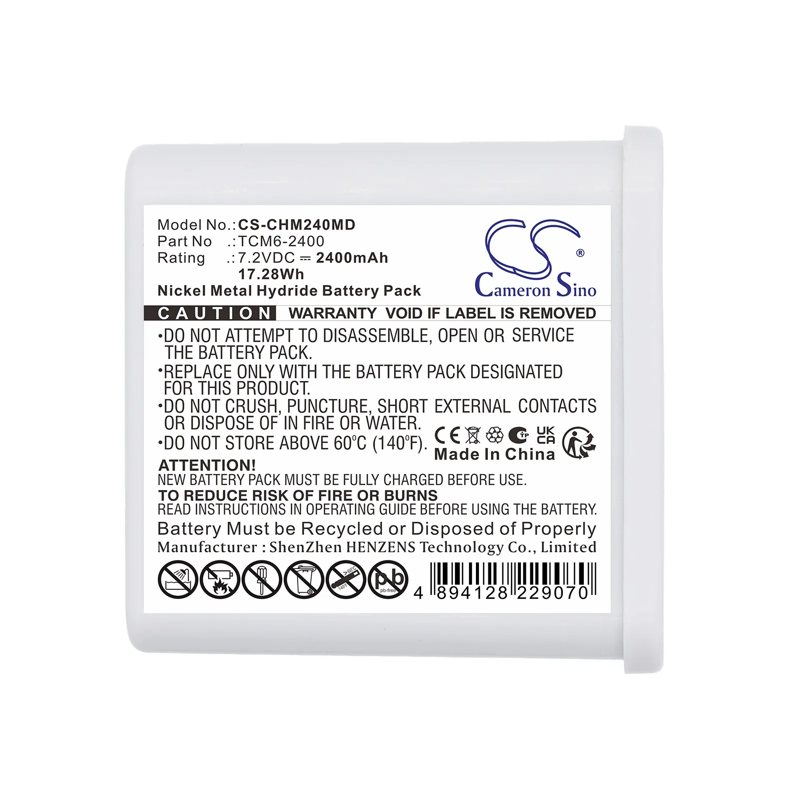 Фото Сменная медицинская батарея 7.2V 2400mAh TCM6-2400 для ChoiceMMed MD2000A, MD2000B, VI-200A, а также для приборов Venni MD200B, VI-200A №5