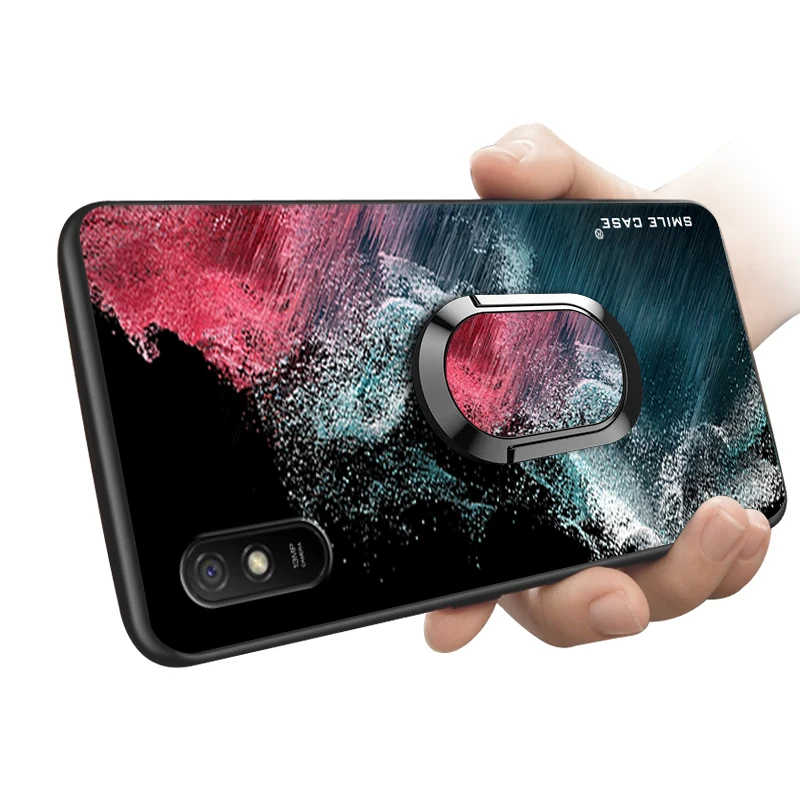 

Redmi 9A Case Luxury 6.53 Inch With Ring Magnetic Function Soft Silicone Funda for Xiaomi Redmi 9A Cover