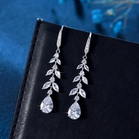 korean style white water drop earrings free for women tree leave big long hanging crystal jewellery womens trend 2022 earring