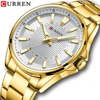 fashion brand curren stainless steel quartz wristwatches casual classic watches mens gold clock luminous hands relogio
