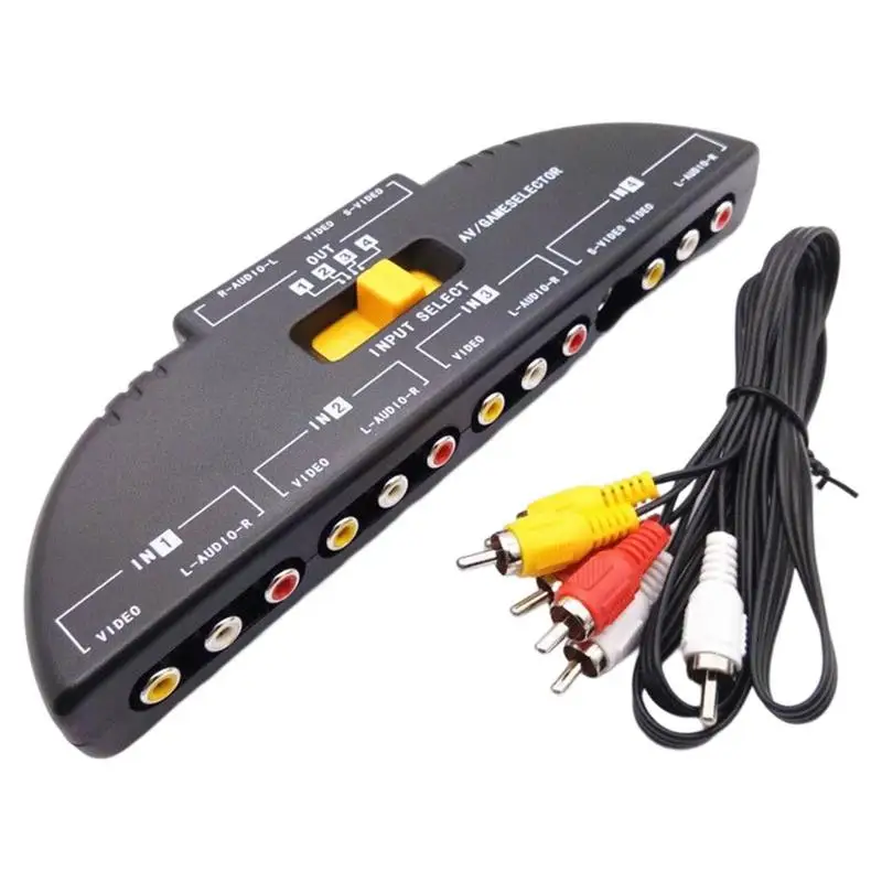 

HD AV 4 Разветвитель переключатель сплиттер 4 в 1 выход видео переключатель ручной 4 разрез 1 переключатель для DVD переключатель сплиттер коробк...