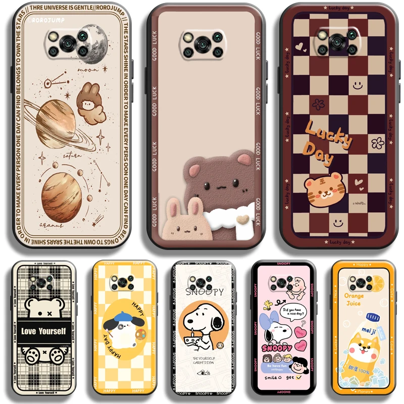 

Cartoon Cute Bear Phone Case For Xiaomi Poco X3 Pro NFC For POCO X3 GT Case Silicone Cover Back Funda Carcasa