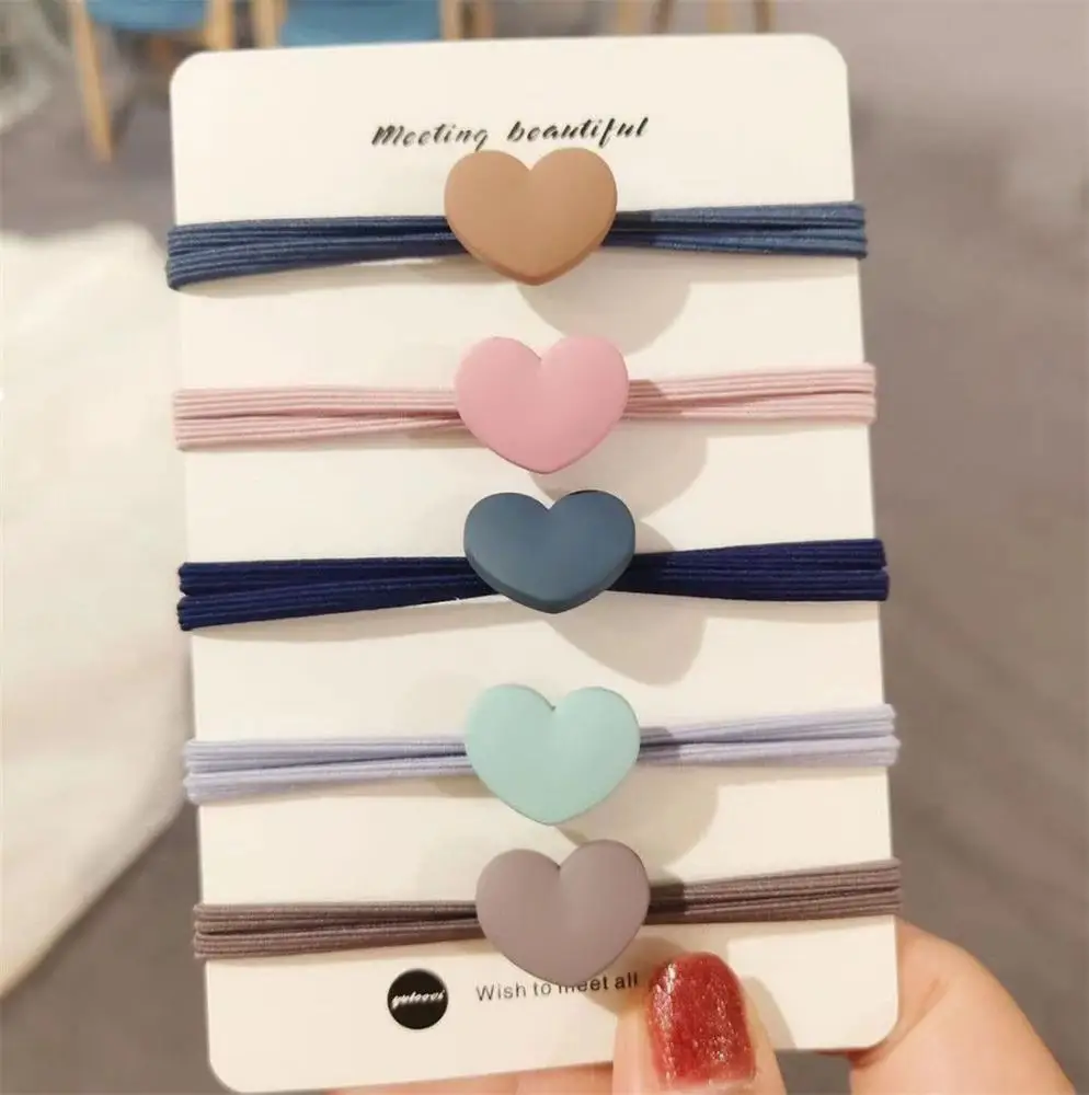 

New Cute Women Girl High Elastic Heart-shaped Hair Ring Hair Tie Rope