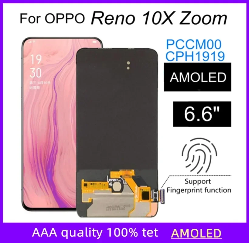 6 &quotAMOLED для OPPO Reno 10X Zoom PCCM00 CPH1919 ЖК-дисплей сменный сенсорный экран в сборе Reno10X ZOOM