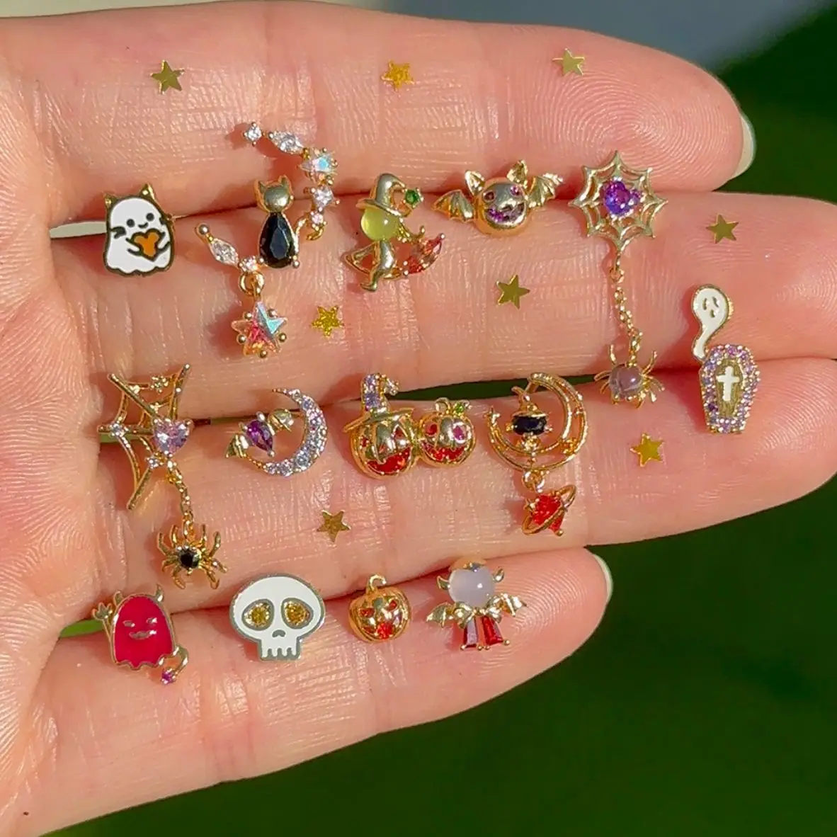 Оригинальные Винтажные серьги на Хэллоуин многоэлементные циркониевые