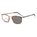 Фотохромные бифокальные очки для чтения без винтов из чистого титана, новые женские и мужские прямоугольные ретро солнечные очки для дальнозоркости и гиперметропии