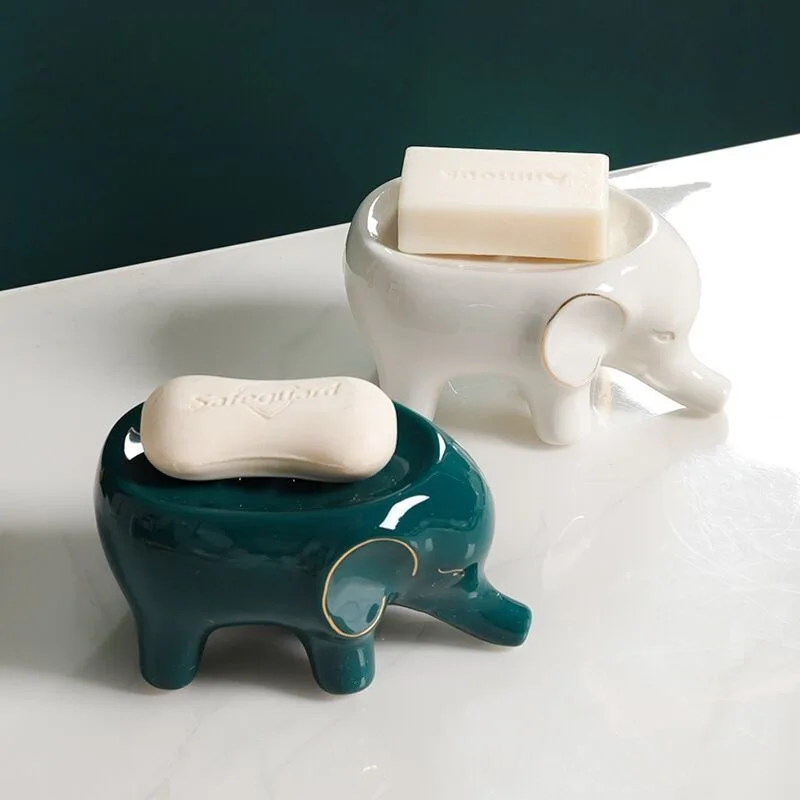 

eramic Elephant Soap Box Tray Holder Plate Mediterranean Dish Ornaments Home Furnishing Decoration Wedding Gift
