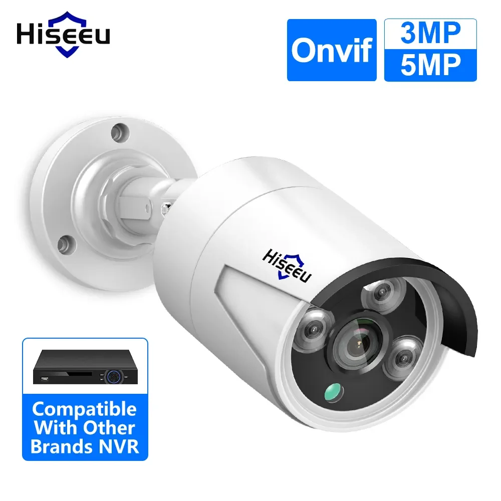 

NEW2023 Hiseeu 5MP 3MP Audio IP Security Surveillance Camera POE H.265 Outdoor Waterproof IP66 CCTV Camera P2P Video Home for PO