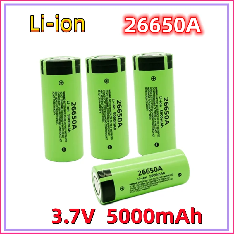 

100% brand new original high-quality 26650 5000mah battery 3.7v 50A rechargeable lithium-ion battery 26650A battery+charger