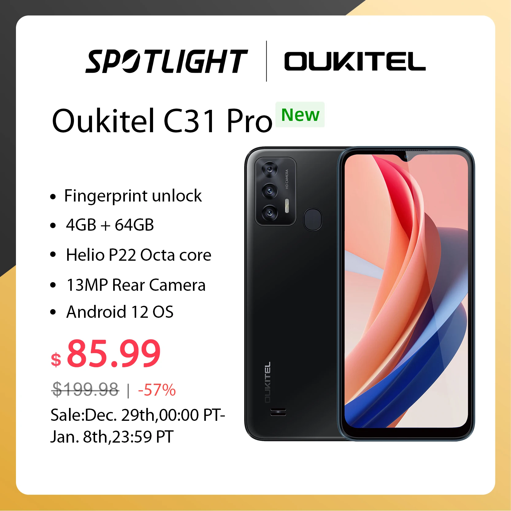 [премьера мира] OUKITEL C31 Pro 4GB 64GB смартфон 13MP мобильный телефон 5150mAh 6.517 дюймов