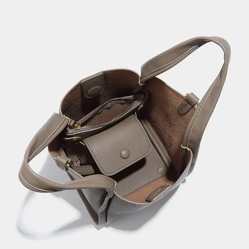 Новая модная женская сумка-ведро простая большая вместительная сумка через