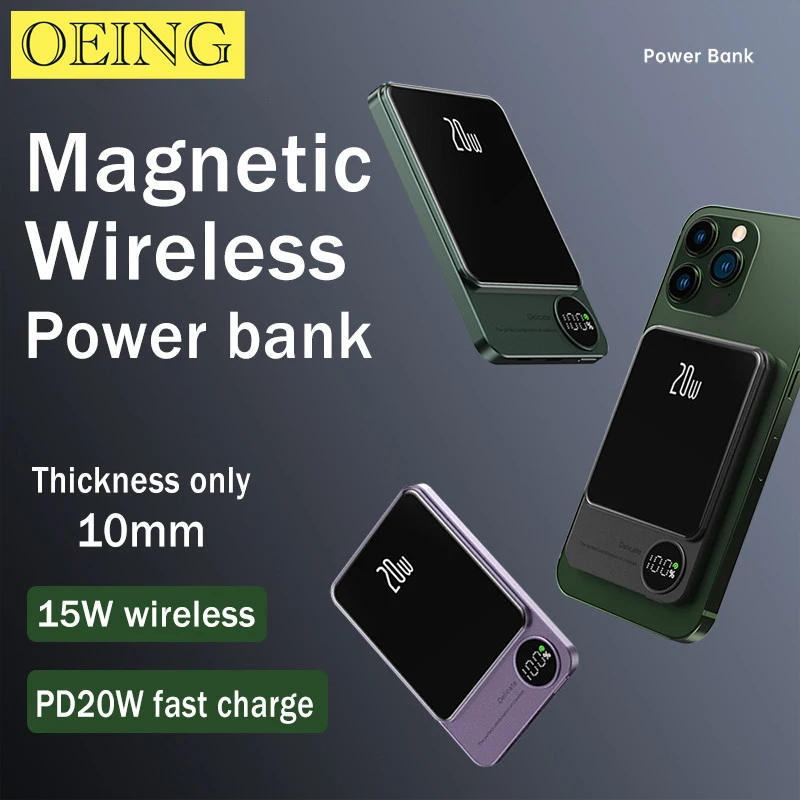 New 10000mAh Macsafe Power Bank 15W Magnetic Wireless Fast Charger For iphone 12 13 14 14Pro Max External Auxiliary Battery Pack