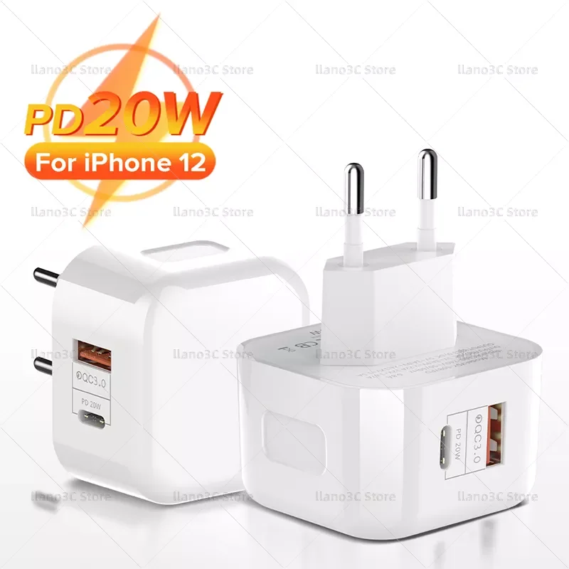 

PD 20W USB Type C Charger For iPhone 13 12 11 Pro QC3.0 Quick Charge USB-C Fast Charging Travel Wall Charger Power Adapter US/EU