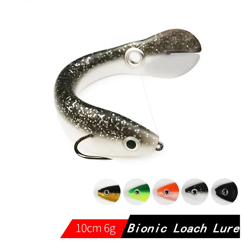 

5PCS Bionic Loach Soft Baits 10cm/6g Artificial Swimbaits Wobblers Tail Fishing Lures Silicone Bait Loach Tilefish For Pike Bass