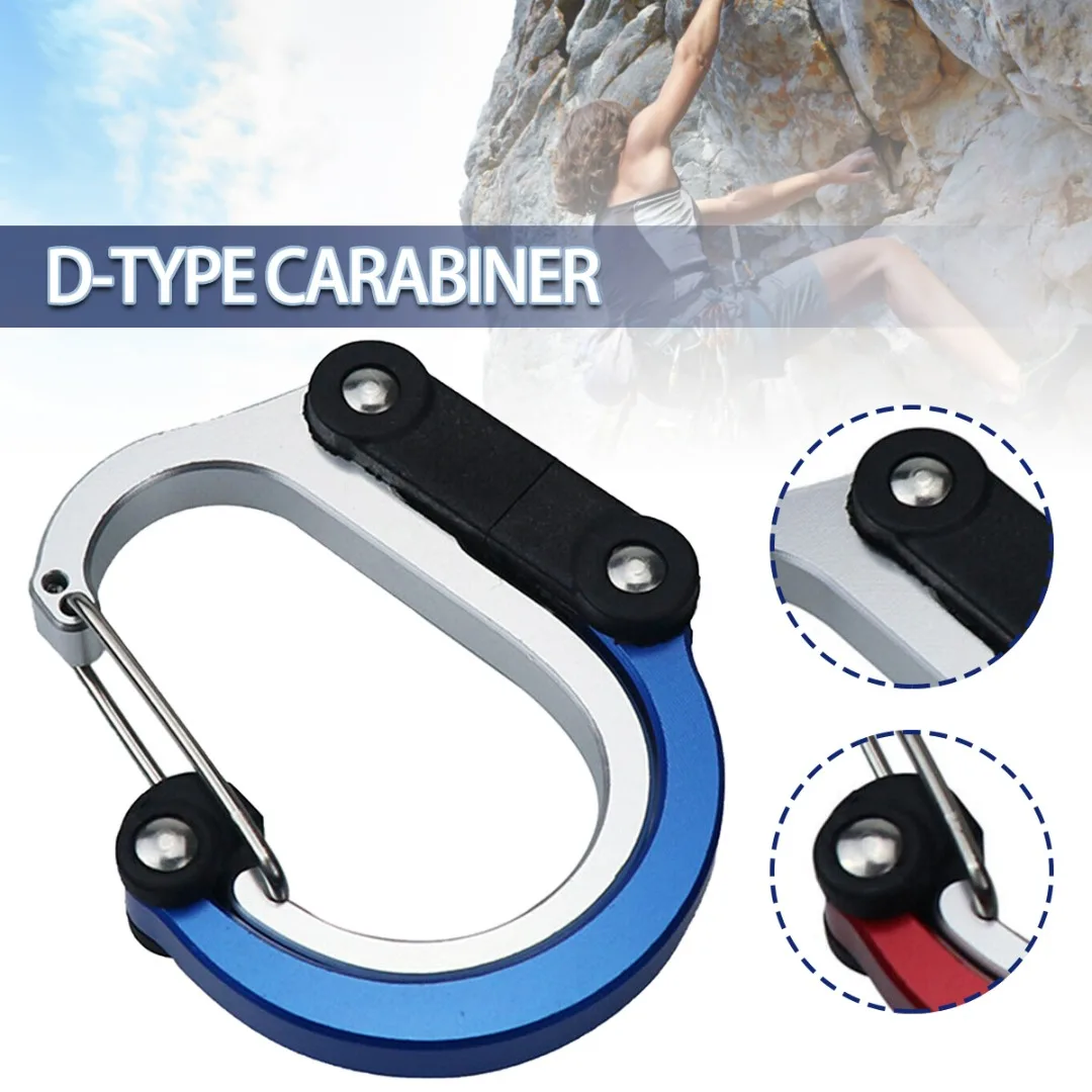 

Aluminum Alloy Safety Buckle Keychain Climbing Button Carabiner Camping Hiking Hook Outdoor Sports Tool Rotating Clip Buckle