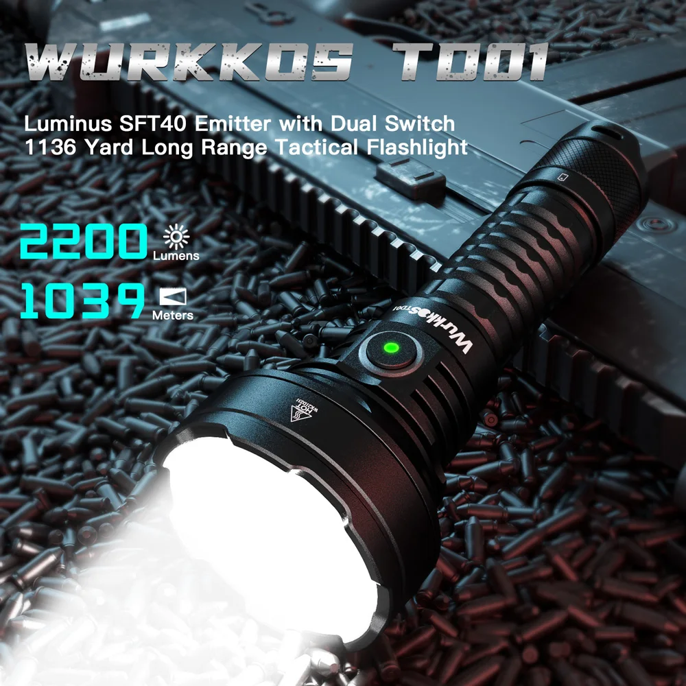 

Wurkkos TD01 тактический фонарь 2200LM