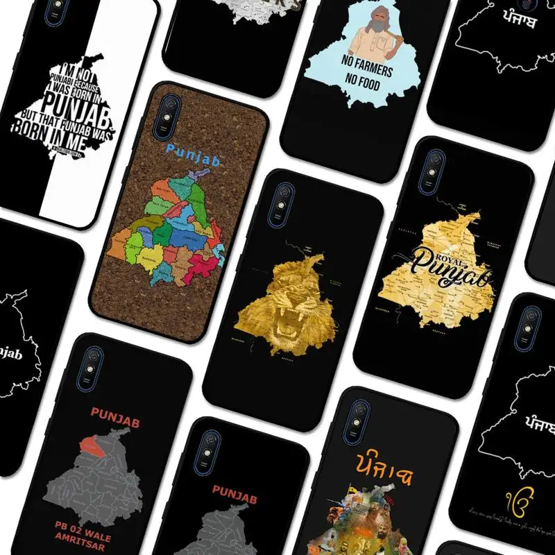 

Punjab Map Phone Case for Redmi 5 6 7 8 9 A 5plus K20 4X S2 GO 6 K30 pro coque