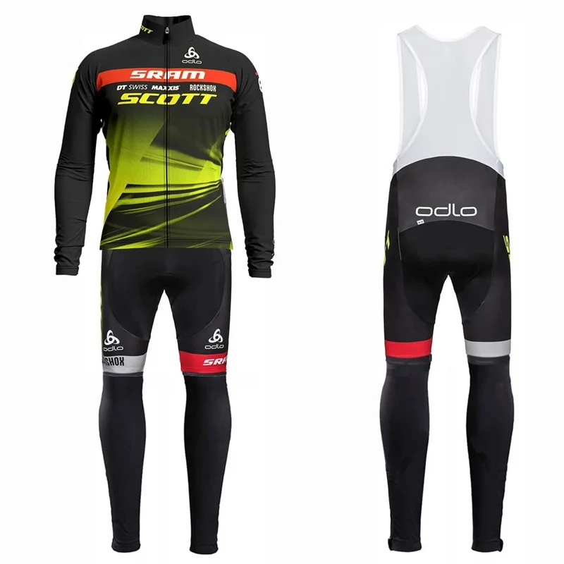 

SCOTT Autumn Long Sleeve Cycling Clothing Suit Racing Bike Ciclismo Mtb Ropa De Hombre Cycling Jersey Set Sport Racing Clothes