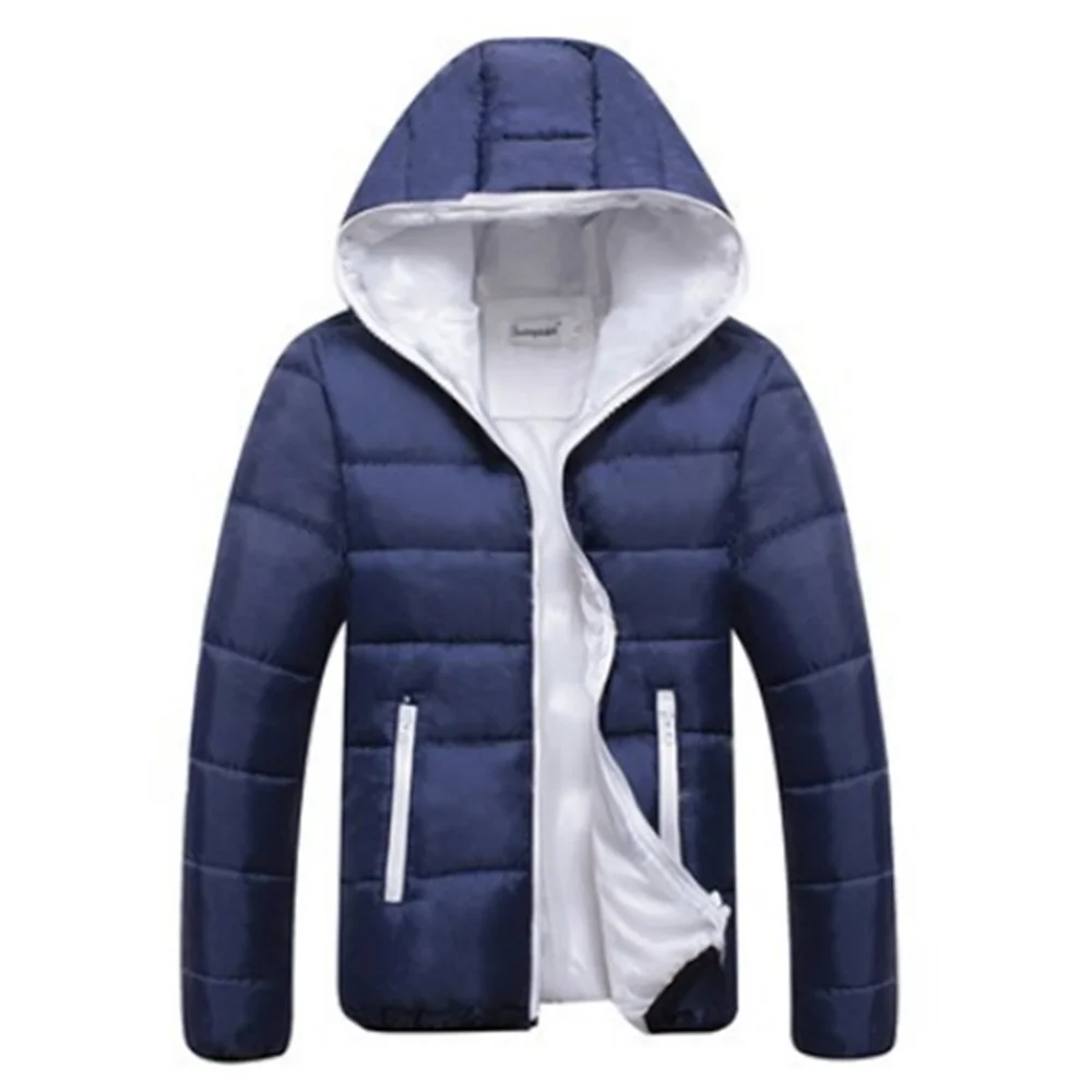 2022 New Autumn Winter Men's Cotton Coat Trend Fashion Candy Color Thickening Loose Casual Zipper Hooded Cotton Coat Men