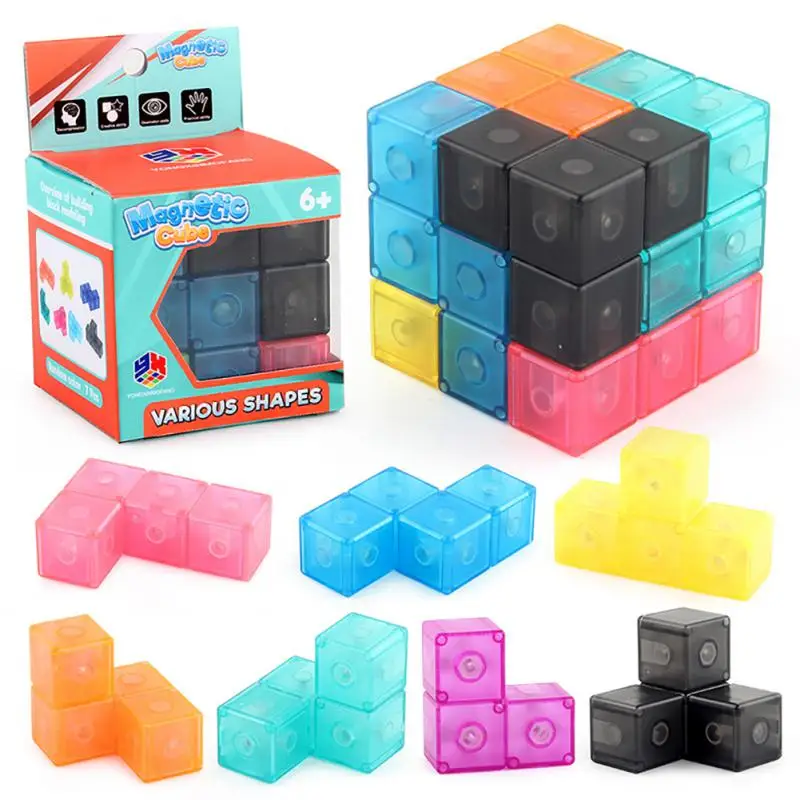 

Magnetic Blocks Speed Puzzle Cube DIY 3x3x3 Yongjun Cubes Brain Test Educational Learning Toys For Kid Building Block Cubos