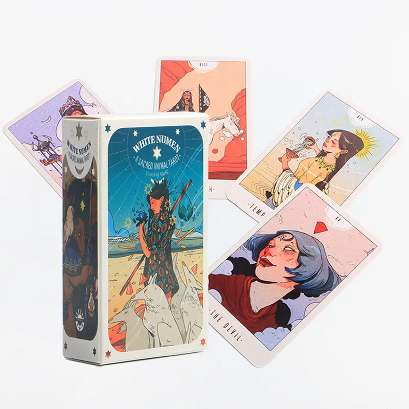 

White Numen: A Sacred Animal Tarot Cards Prophecy Divination Board Game Oracle Card Party games