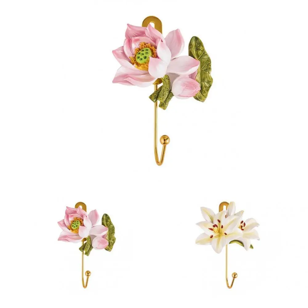 

Non-slip Multiple Styles Easy Installation Flower Shaped Towel Hanger for Living Room