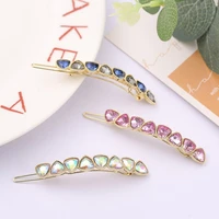 korea dongdaemun niche triangle crystal hairpin fashion girl bangs clip top clip frog buckle simple side clip