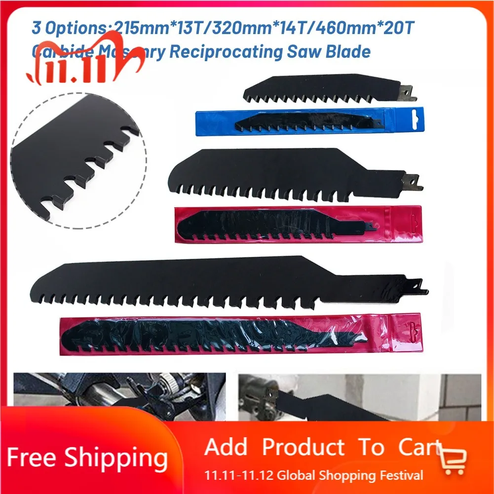 

215mm*13T / 320mm*14T Carbide Masonry Reciprocating Saw Blade For Cutting Concrete Breeze Block Brick