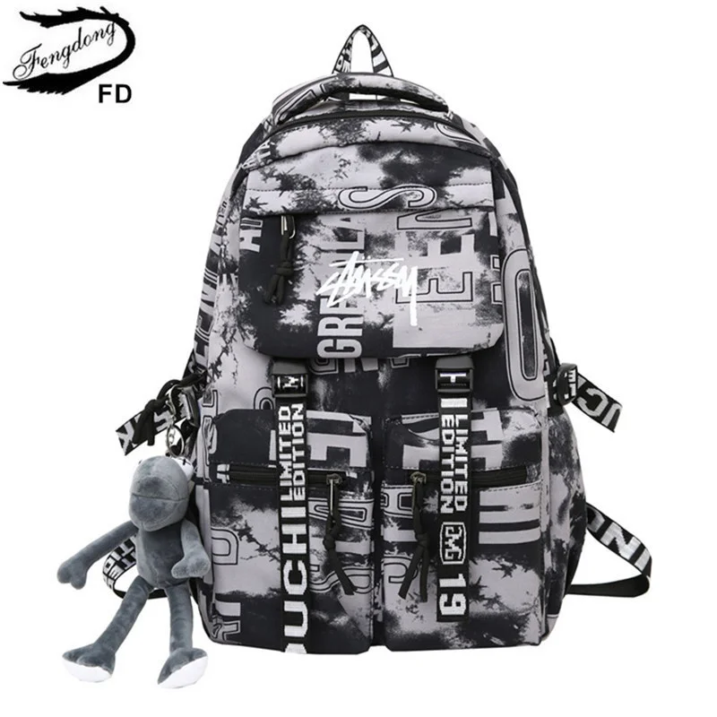 

Fengdong school backpack for teenage boys cool schoolbag waterproof lightweight travel backpack college large bookbag