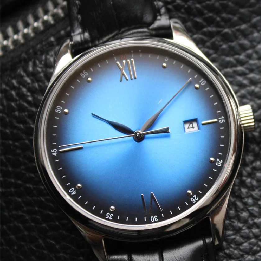 

40mm Waterproof Sapphire Glass Men's Watch Gradient Color Automatic Mechanical Watch Simple Fashion Calendar Relojes Para Hombre
