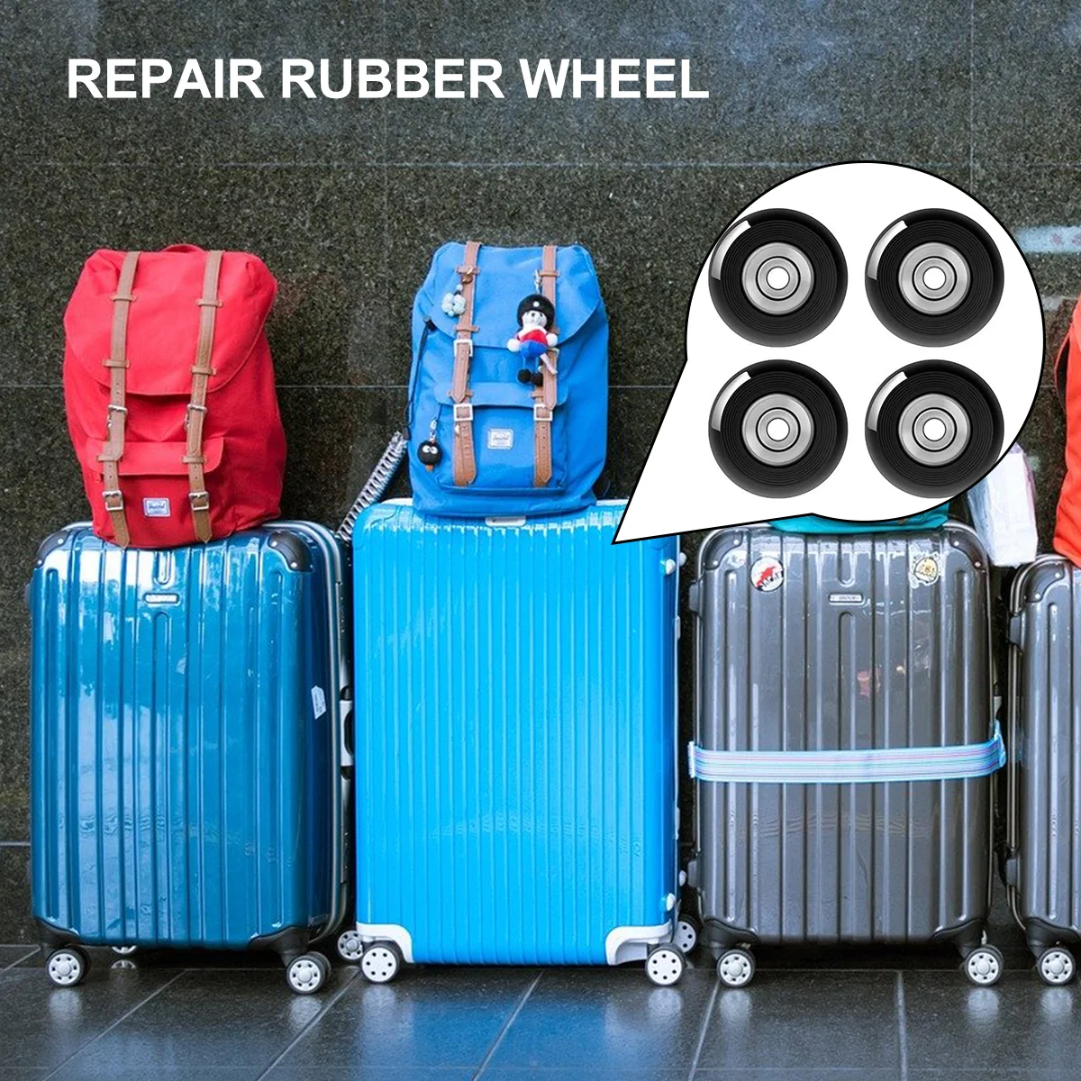 30 Pcs Roller Skates Accessories Travel Luggage Replacement Parts Plastic Repair Kit Rubber Wheel Wheels Suitcase
