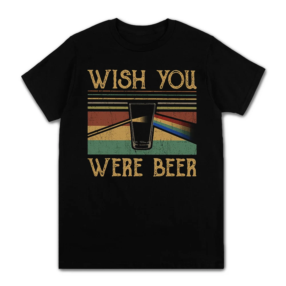 

Harajuku T Shirt Wish You were Beer Vintage Beer Lover Weekend Party Print Summer Short Sleeve Casual Round-Neck T-shirts