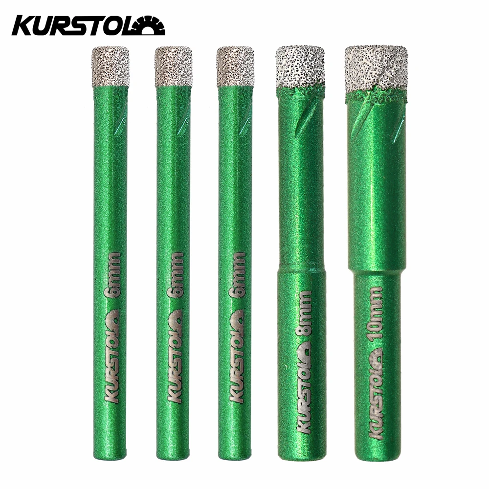 Бриллиантовые круглые фрезы KURSTOL 5 шт. 6/6/8/10 мм для плитки керамики мрамора гранита